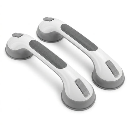 Heavy Duty Suction Shower Grab Bars – 2pcs No-Drill Waterproof Handles for Bathtubs & Showers, Safe Support for Seniors and the Elderly