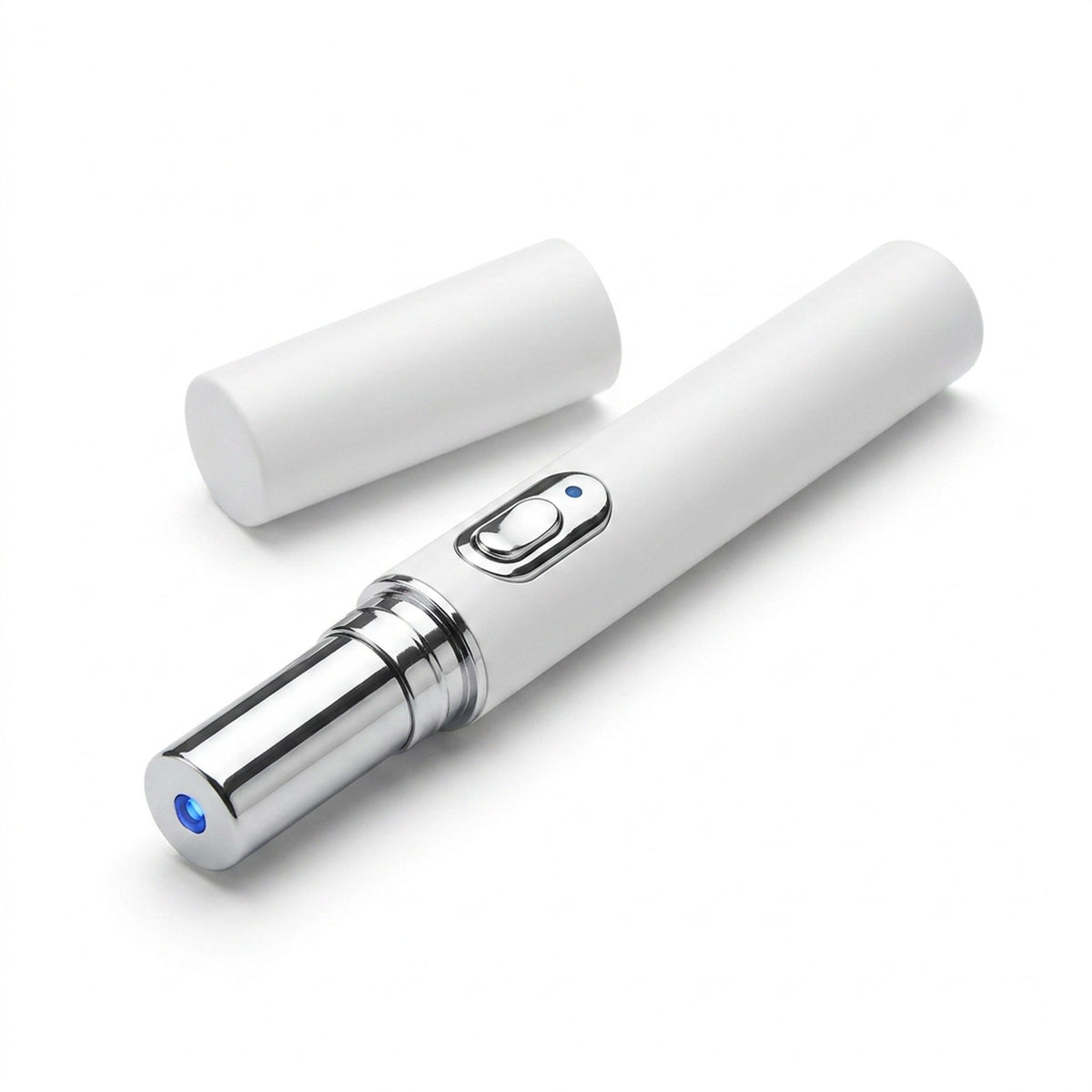 Blue LED Beauty Pen - Slim Handheld Wand with Warming Metal Tip