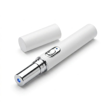 Blue LED Beauty Pen - Slim Handheld Wand with Warming Metal Tip