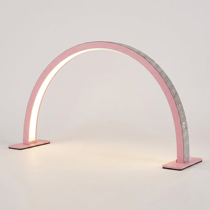 Half Moon Nail Desk Lamp – 28 in LED Arc Work Light for Nails, Lashes, Brows & Tattoo, 3000K–6000K Dimmable