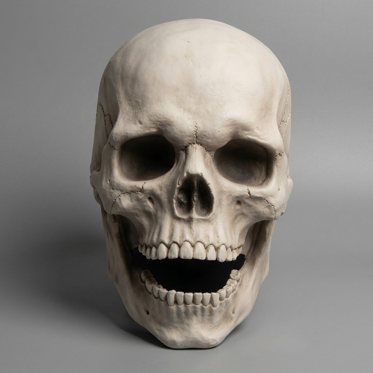 Movable Mouth Skull Mask - Halloween Full Head Skeleton Mask
