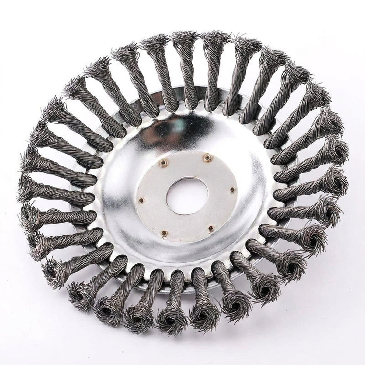 Heavy-Duty Mower Wire Weeding Wheel – Universal Lawn Mower Accessory with 6" and 8" Twisted Wire Heads for Fast, Efficient Garden Cleaning