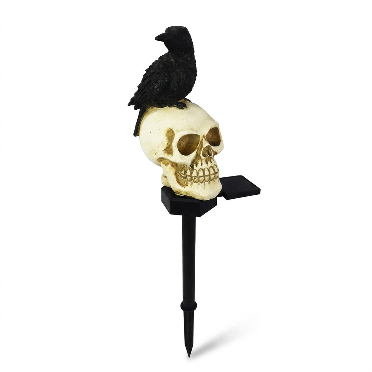 Raven Solar Halloween Pathway Lights - Halloween Decor Outdoor Skeleton Skull Head, Halloween Crows and Ravens Decor