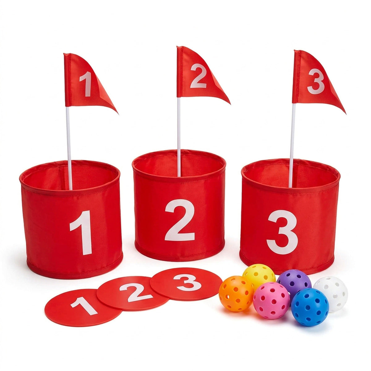 Backyard Golf Chipping Game – Portable Yard Golf Target Set with Pop-Up Buckets, Numbered Flags, Tee Markers & Carry Bag