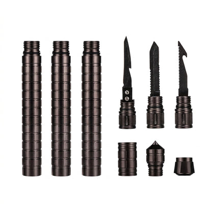 Screw-Together Trekking Staff with Camp Tool Heads – 3 to 6 Aluminum Tubes