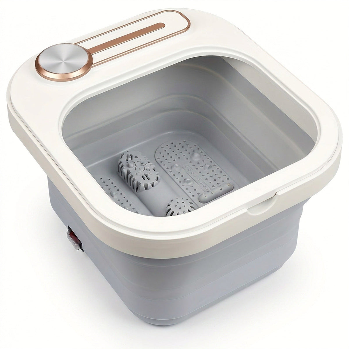 Collapsible Foot Spa with Heat, Bubbles & Massage — Folds Flat to Store, for Deep Relaxation and Soothing At-Home Soaks