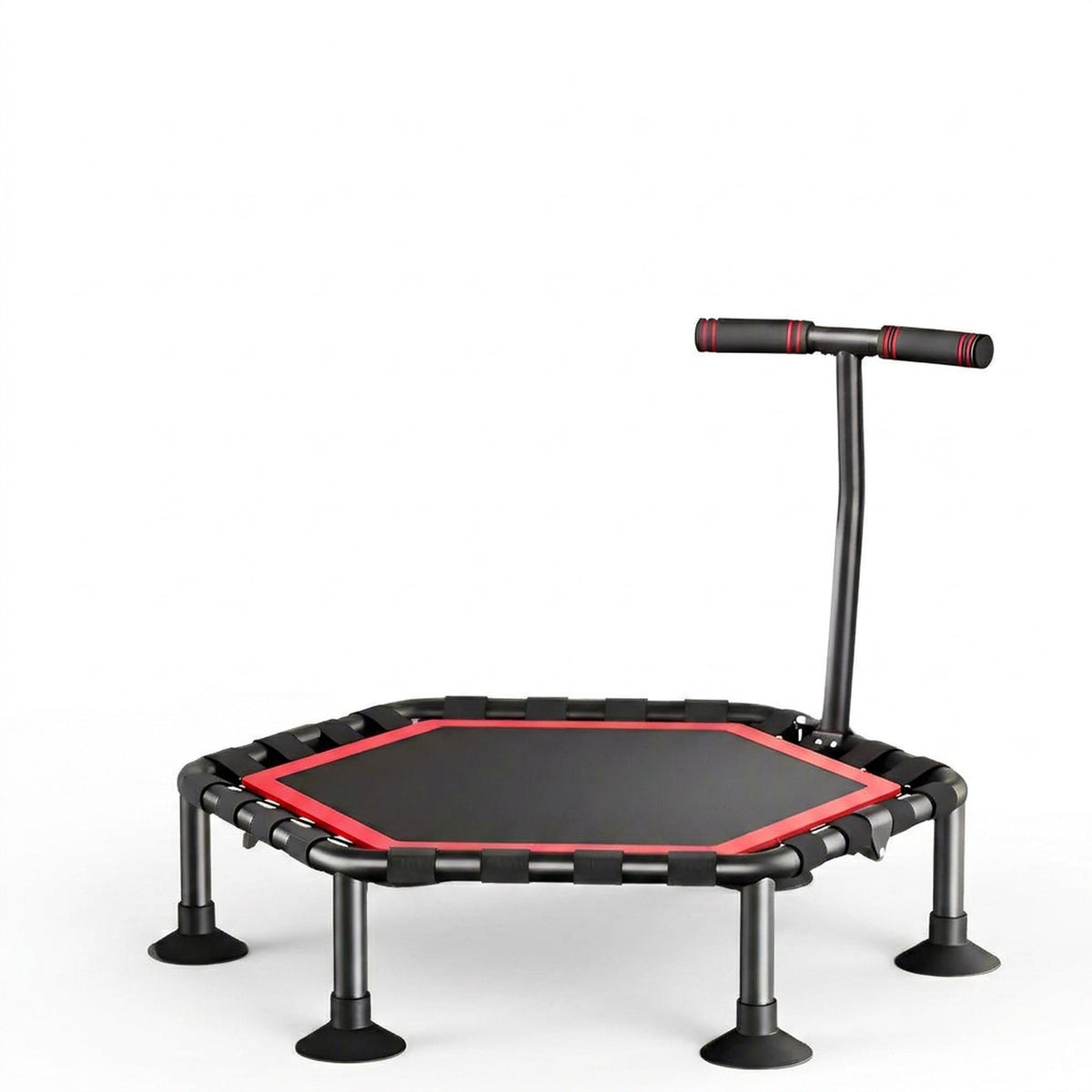 Foldable 50-Inch Hexagon Trampoline – Indoor Fitness Fun for Kids and Adults, Space-Saving Exercise Equipment for Cardio at Home