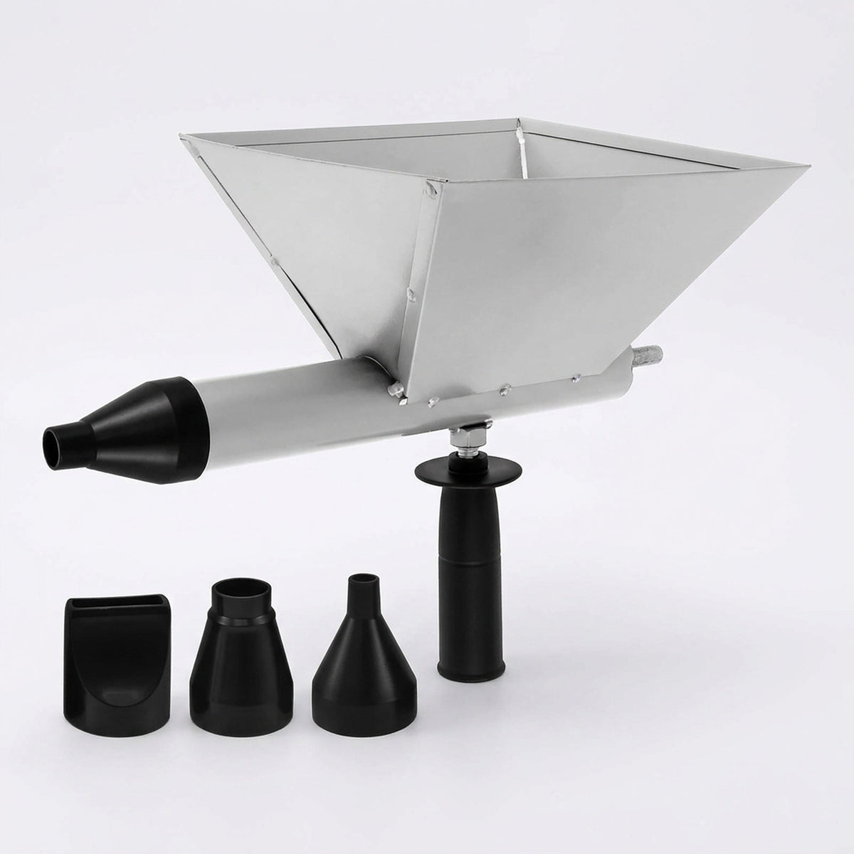 Mortar Grout Gun for Electric Drill – Caulking Gun Applicator with Steel Hopper & 4 Nozzles
