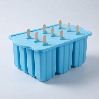 Summer Silicone Popsicle Molds with Wooden Sticks – DIY Ice Cream Kitchen Tool for Kids' Cool Snacks