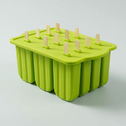 Summer Silicone Popsicle Molds with Wooden Sticks – DIY Ice Cream Kitchen Tool for Kids' Cool Snacks