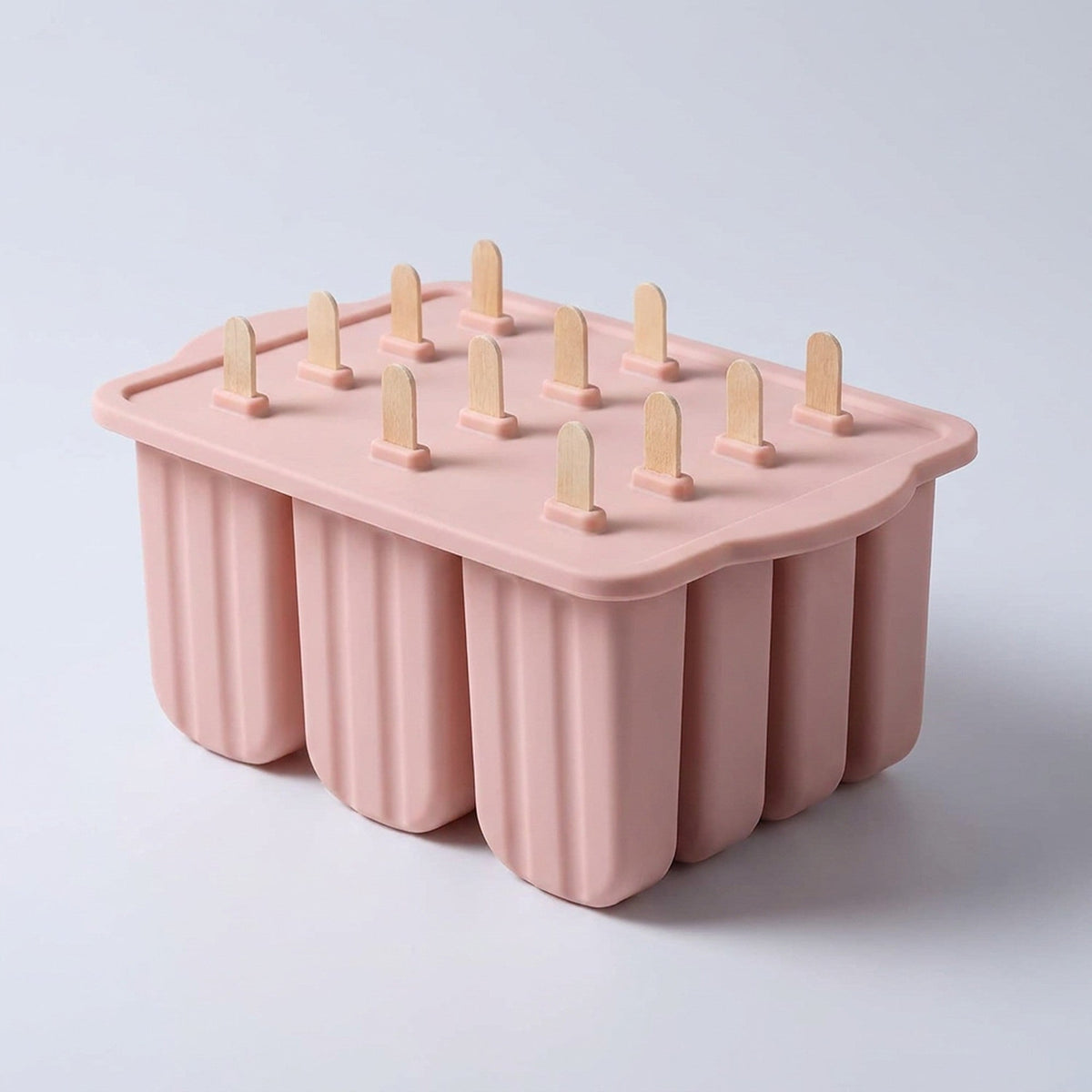 Summer Silicone Popsicle Molds with Wooden Sticks – DIY Ice Cream Kitchen Tool for Kids' Cool Snacks