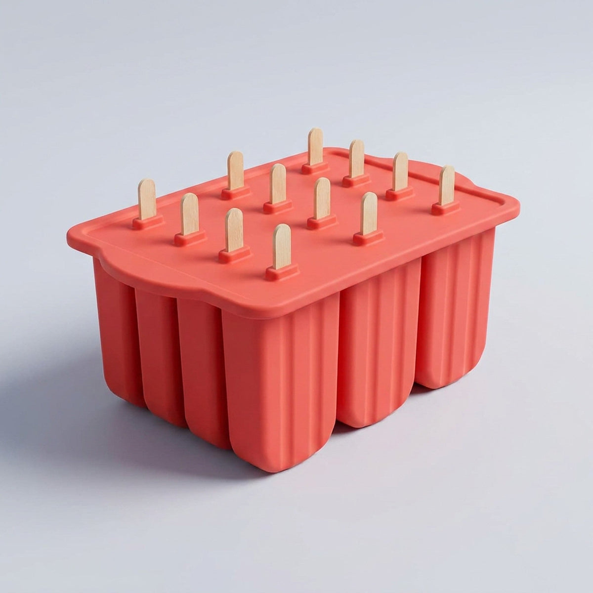 Summer Silicone Popsicle Molds with Wooden Sticks – DIY Ice Cream Kitchen Tool for Kids' Cool Snacks
