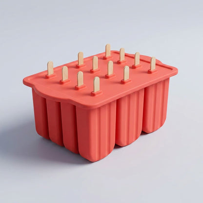 Summer Silicone Popsicle Molds with Wooden Sticks – DIY Ice Cream Kitchen Tool for Kids' Cool Snacks