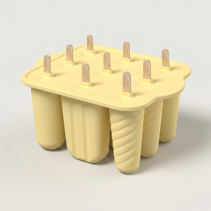 Summer Silicone Popsicle Molds with Wooden Sticks – DIY Ice Cream Kitchen Tool for Kids' Cool Snacks