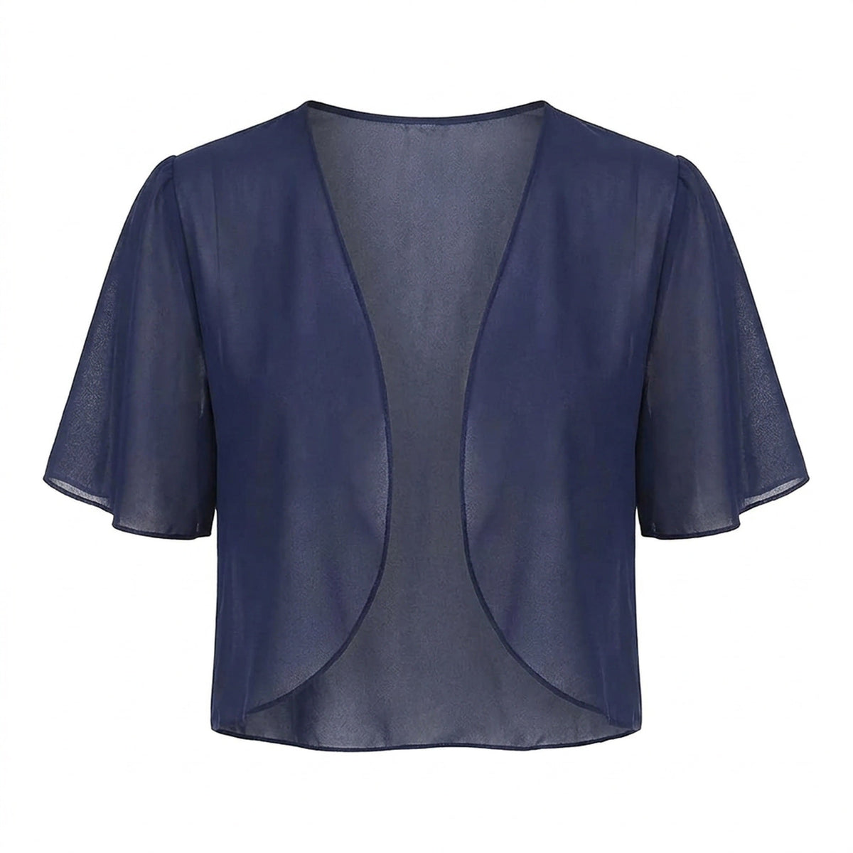Women's Chiffon Cardigan – Sheer Short-Sleeve Bolero Shrug, Open Front Cropped Cardigan for Summer Dresses & Beach Cover-Ups