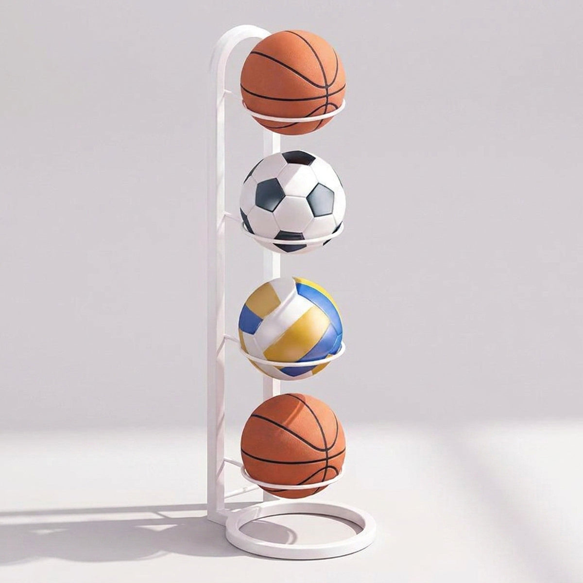 Sports Ball Storage Rack - Removable Garage Ball Organizer, Vertical Sports Display Stand for Volleyball, Football, Basketball and Soccer Ball