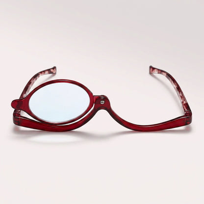 Rotating Makeup Reading Glasses - Magnifying Flip Down Cosmetic Readers for Women