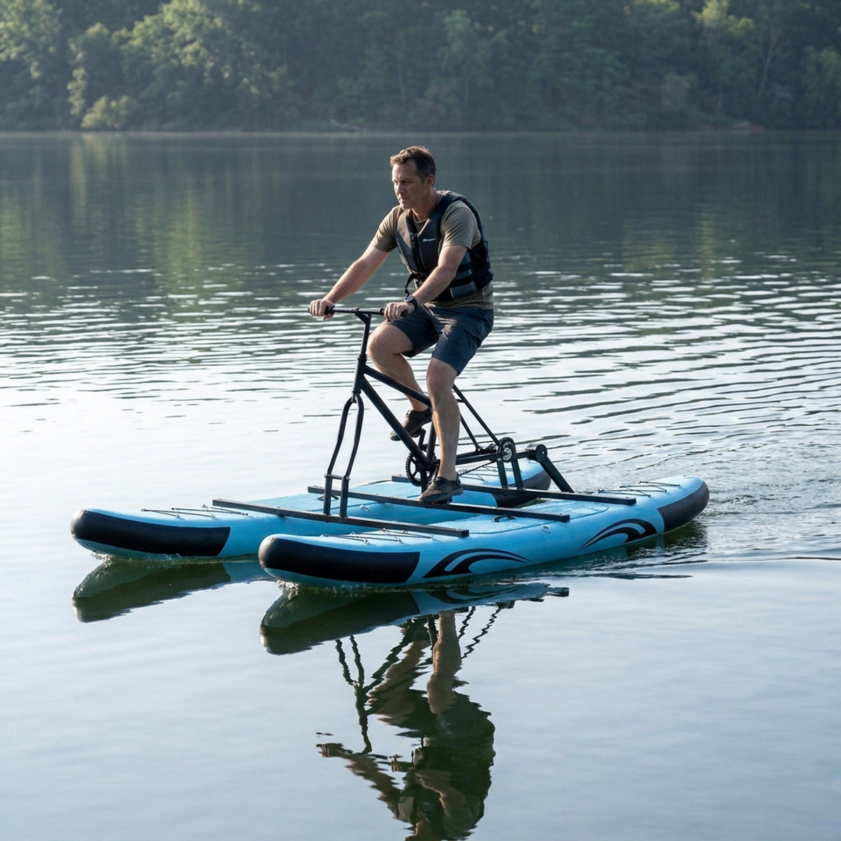 Spatium SUP Inflatable Water Bike 2.0 – Stable Pedal Kayak Pedal Boat for Lakes, Easy-Drive Inflatable Watercraft for Outdoor Adventure & Fitness