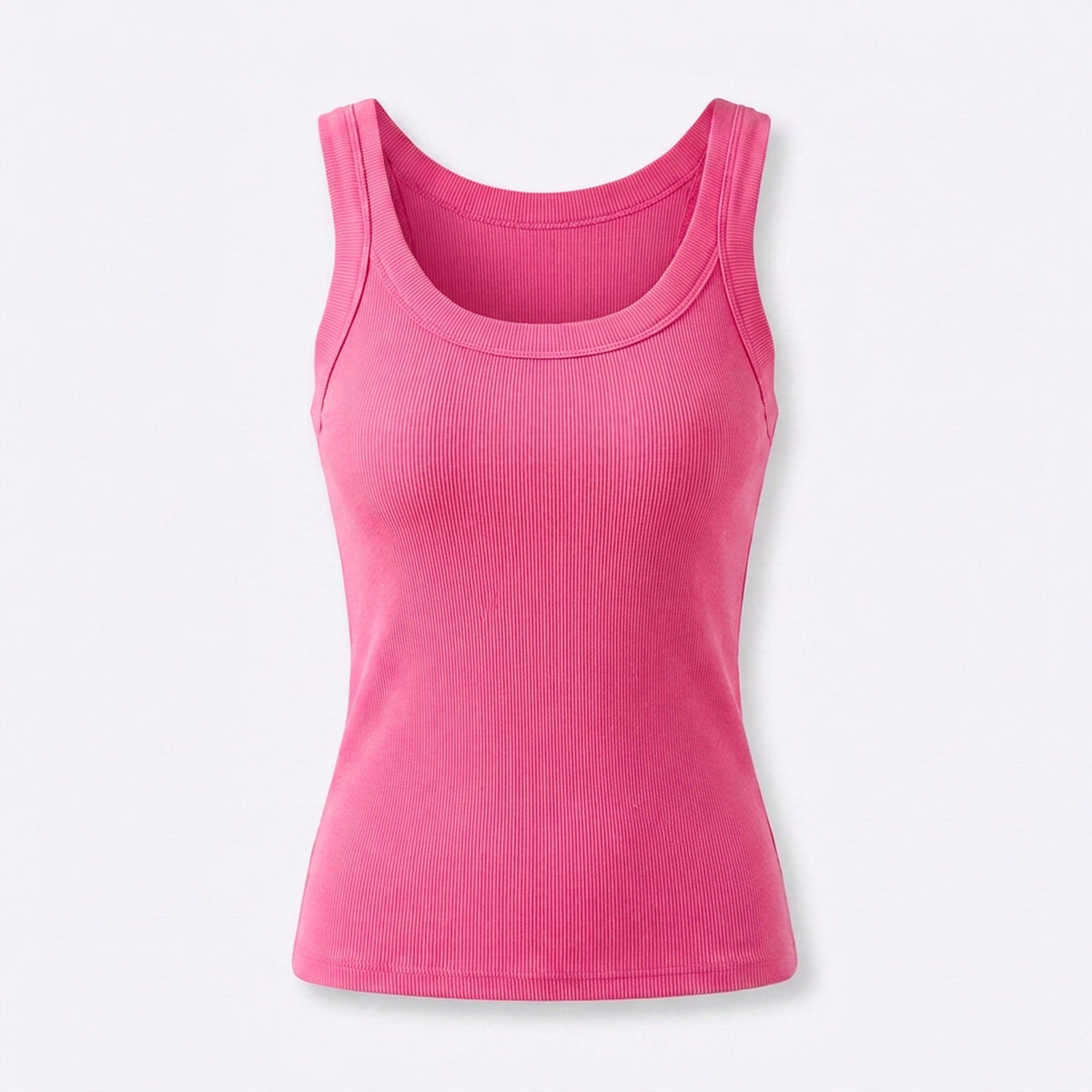 Women’s Basic Ribbed Tank Top – Solid Round Neck Camisole with Stretch Fit for 2026 Summer Wardrobe Essentials