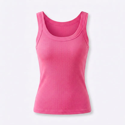 Women’s Basic Ribbed Tank Top – Solid Round Neck Camisole with Stretch Fit for 2026 Summer Wardrobe Essentials