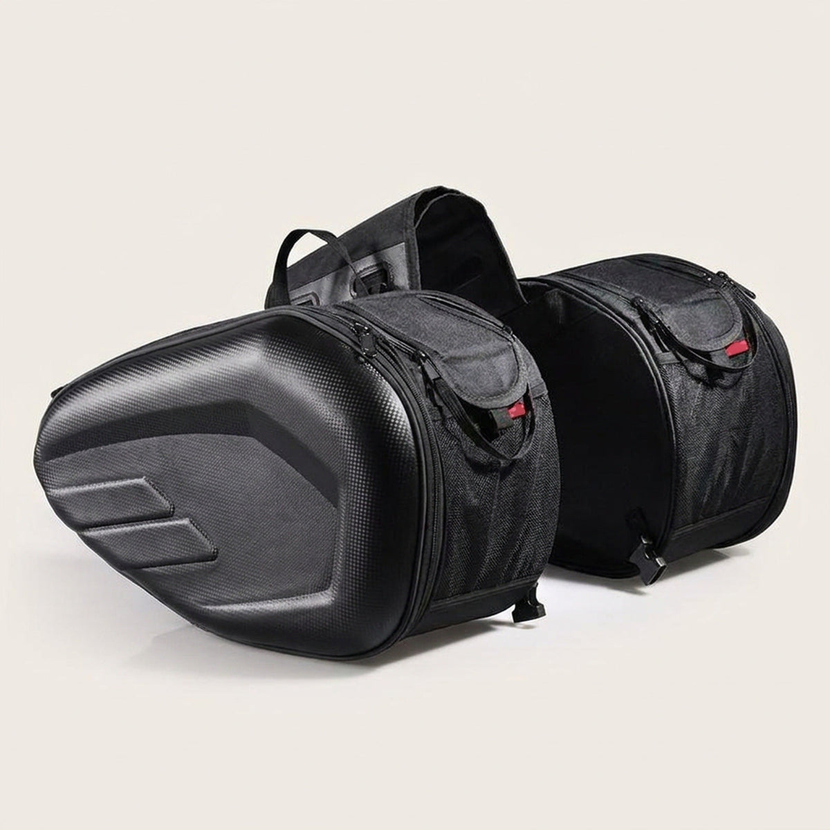 Universal Frameless Motorcycle Saddlebags – Expandable 36–58 L Throw-Over Pair