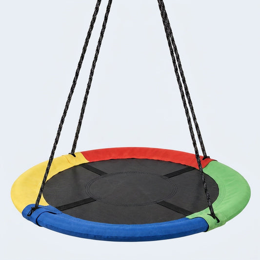 43-Inch Saucer Tree Swing for Kids – 360° Rotating Waterproof Nest Hammock Seat, Tree Straps and Swivel Included
