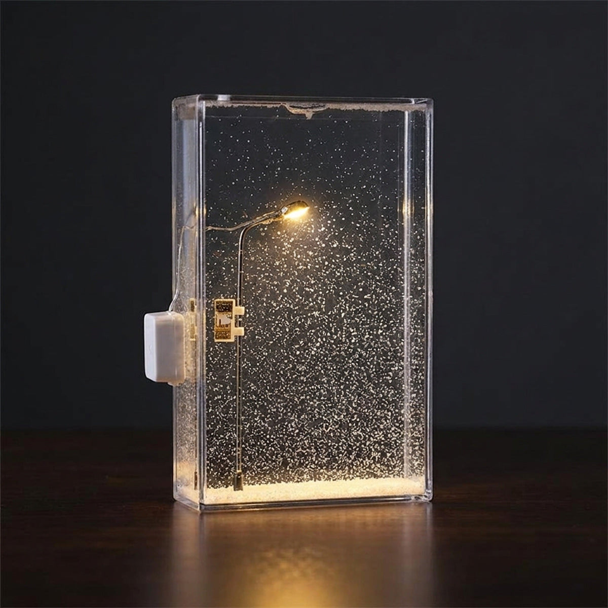 Snowy Scene Night Lights – DIY Christmas Street Lamp with Flowing Snow Effect for Magical Holiday Desktop Décor