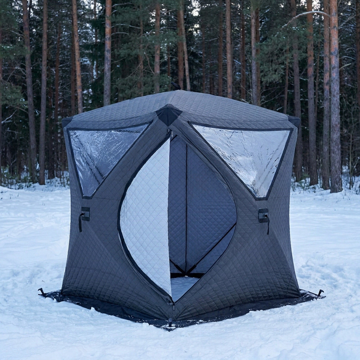Portable Outdoor Sauna Tent, Stove-Ready - Insulated Pop-Up Ice Fishing Shelter, Snow Proof Windproof Winter Cold Weather Tent (Stove Sold Separately)