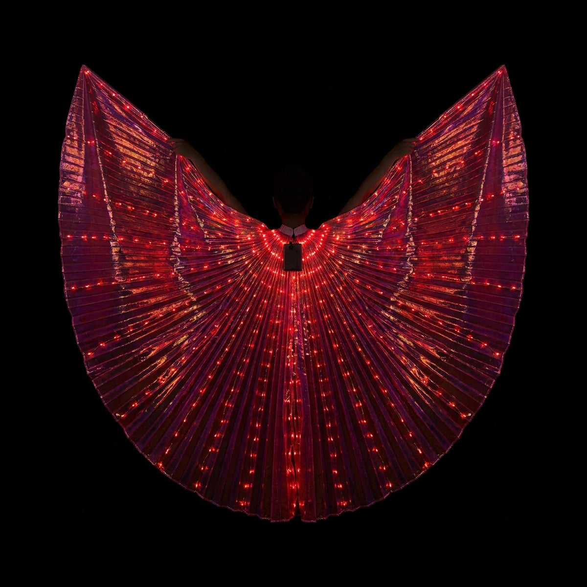 LED Isis Wings - Light-Up Costume Butterfly Wings with Telescopic Rods, 7 Colors, Adult & Child Sizes