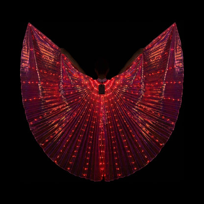 LED Isis Wings - Light-Up Costume Butterfly Wings with Telescopic Rods, 7 Colors, Adult & Child Sizes