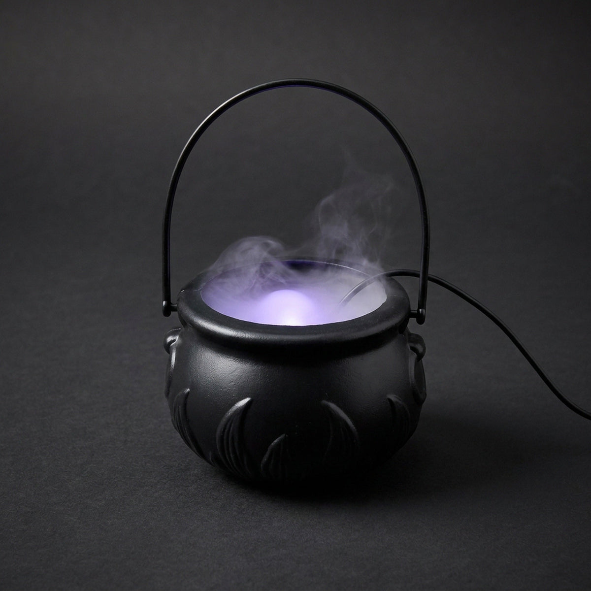 Witch Cauldron Fog Machine – Halloween Mist Maker Fogger, 12 Color-Changing LED Water Fountain Prop for DIY Haunted House & Party