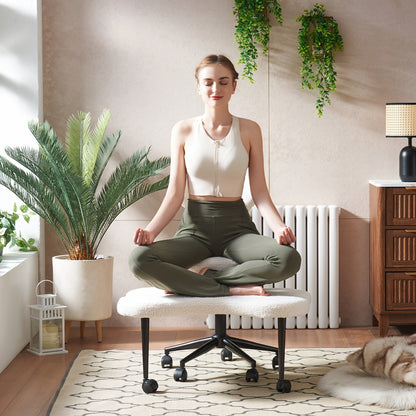 Cross-Legged Meditation Chair – Height Adjustable, Ergonomic Back Support, ADHD-Friendly Design, Smooth Wheels, Velvet or PU Leather Finish for Comfort and Flexibility