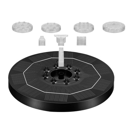 LED Solar Fountain, Solar Water Fountains with 3000mAh Battery 6 Nozzles, for Bird Bath, Garden and Outdoor