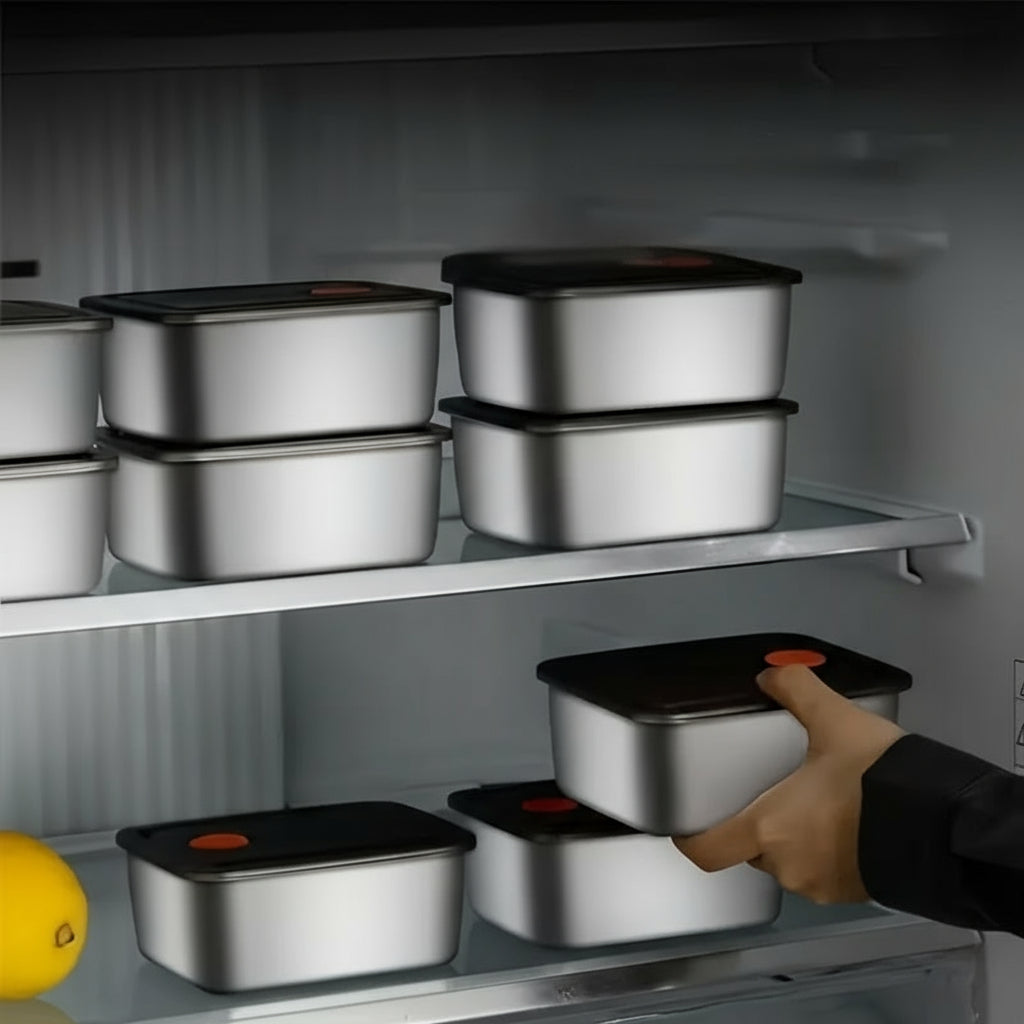 Stainless Steel Airtight Food Containers – Leakproof Lunch Boxes for Meal Prep, Fruits, Snacks & Office Storage