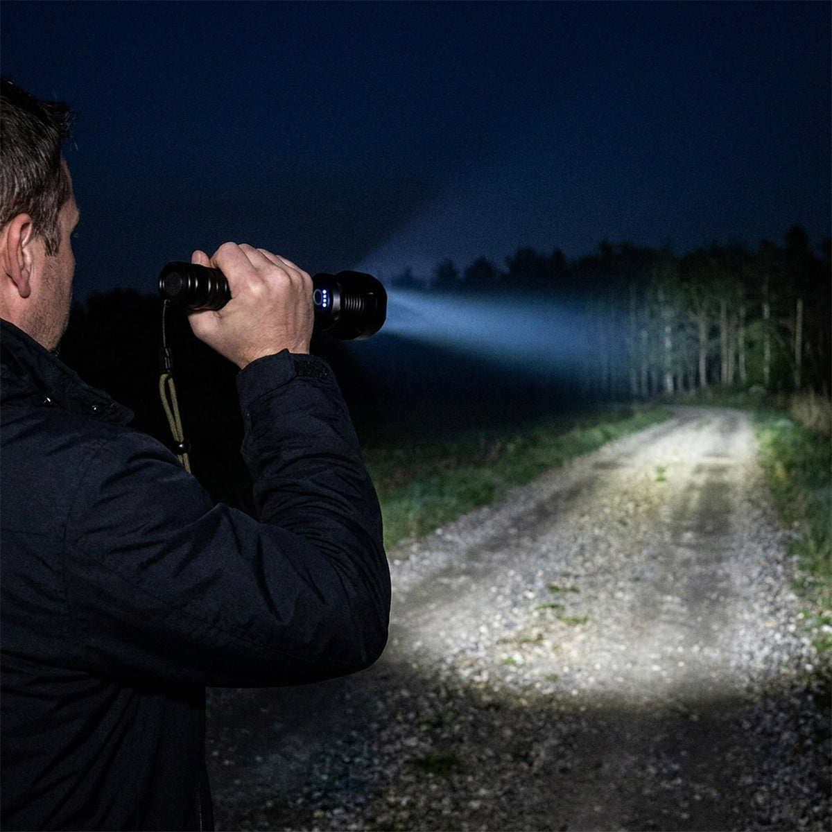 LED Rechargeable Tactical Laser Flashlight - 90000 Lumens High Powered and Waterproof Flash Light
