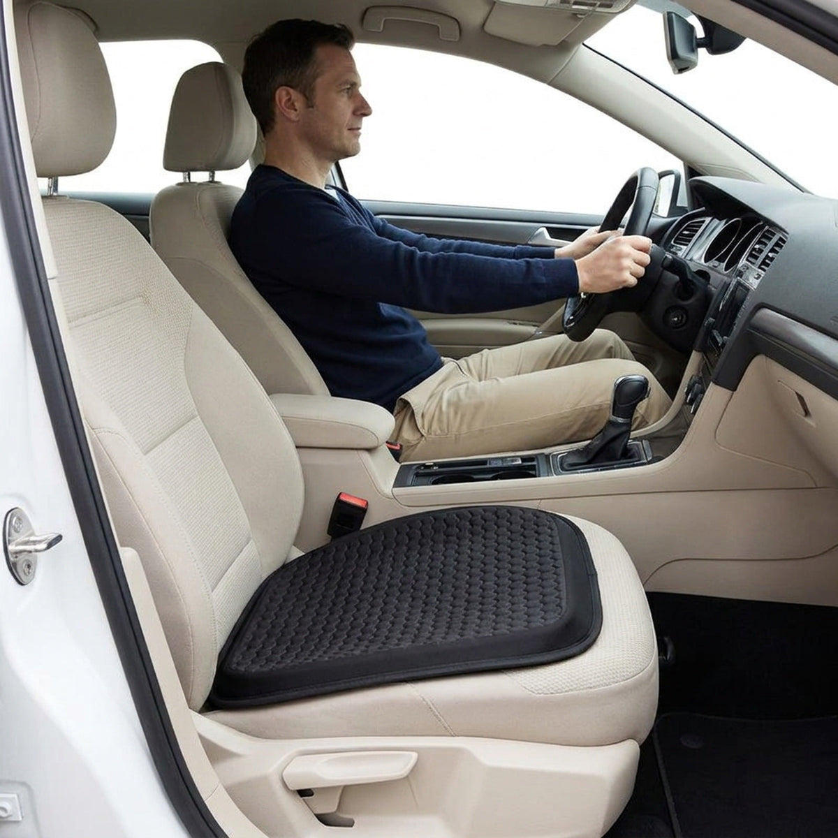 Universal and Multifunctional Car Seat Cushion - Breathable Cool Gel Seat Cushion, Provides Pressure Relief for Back and Tailbone Pain.