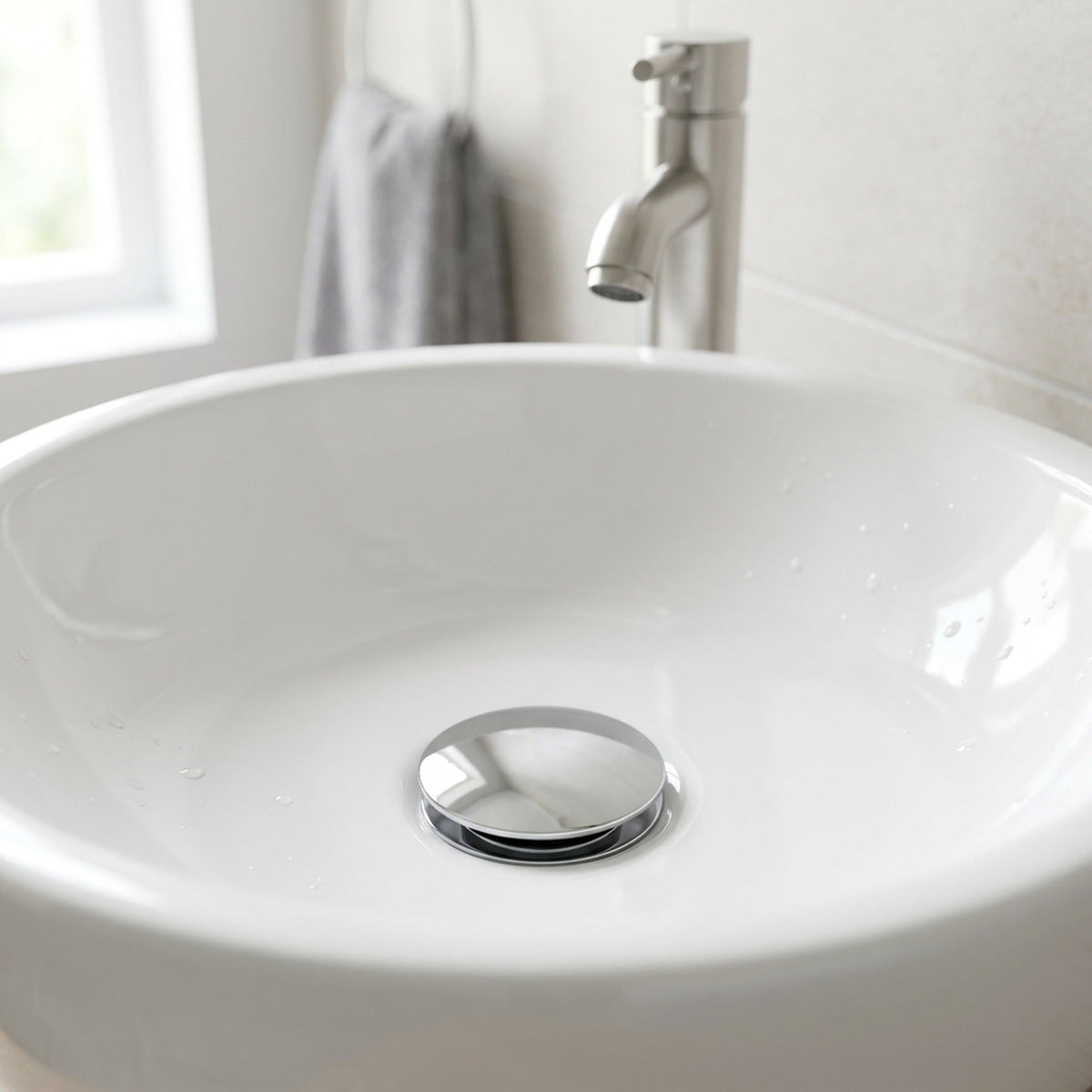 Universal Wash Basin Pop-Up Drain Filter - 2 in 1 Stopper and Filter