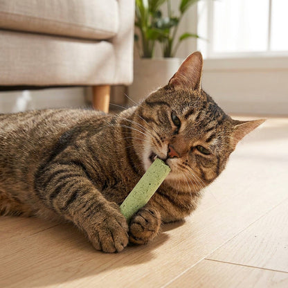 Cat Grass Teething Stick - Professional Natural Cat Grass Sticks Grinding Rod Toy (6 pcs)