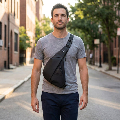 Compact Anti-Theft Crossbody Sling Chest Bag for Men – Travel Shoulder Bag for Phones, Wallets, and Everyday Essentials