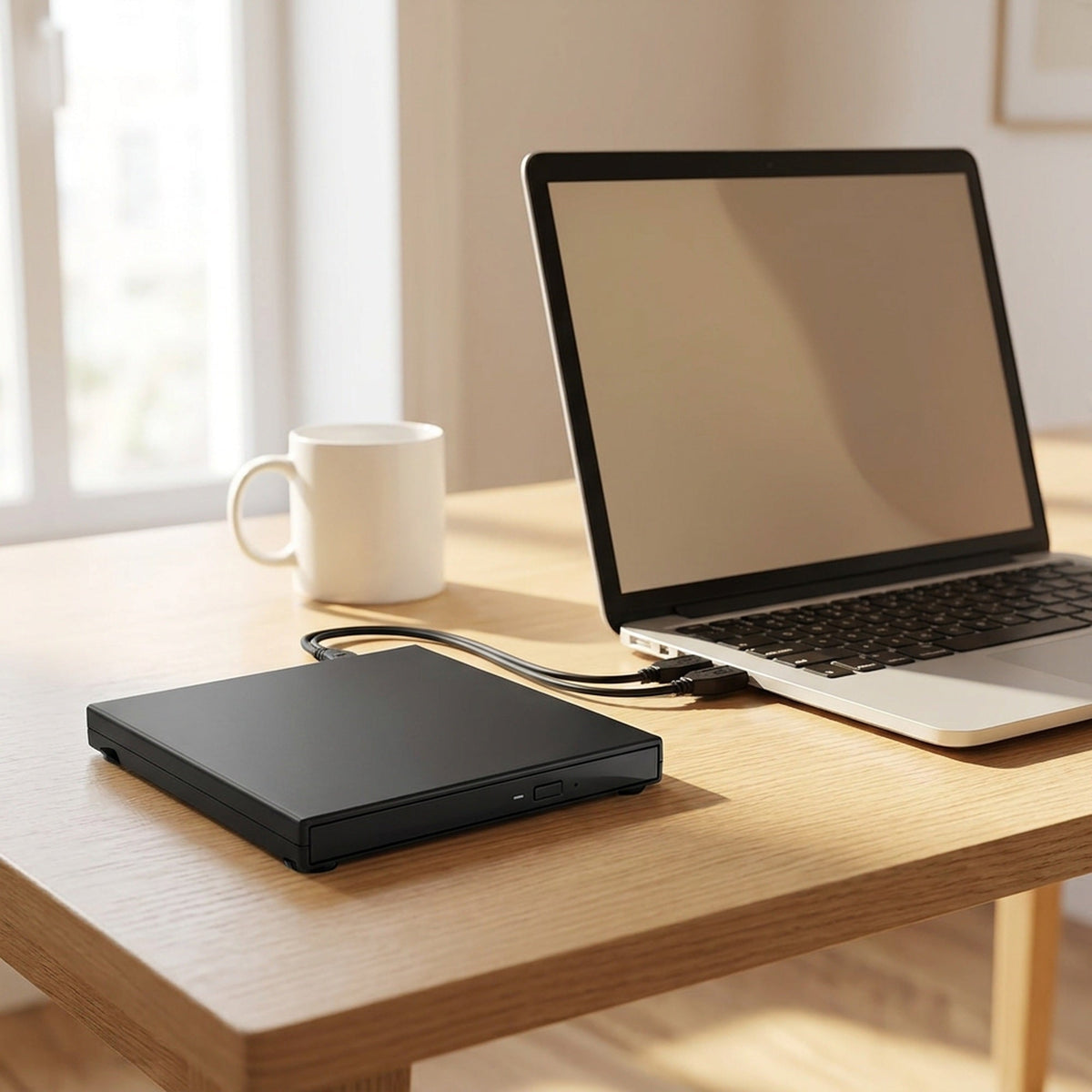 External CD/DVD Drive - Portable USB Optical Drive for Laptops & Desktop Computers