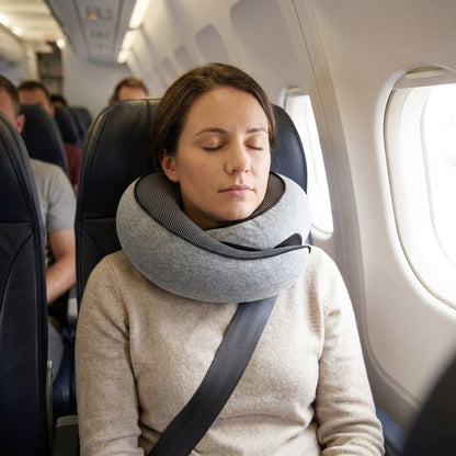 Snail Style Memory Foam Travel Curved Neck Pillow - U-shaped, Portable, Adjustable Support Neck Brace Pillow