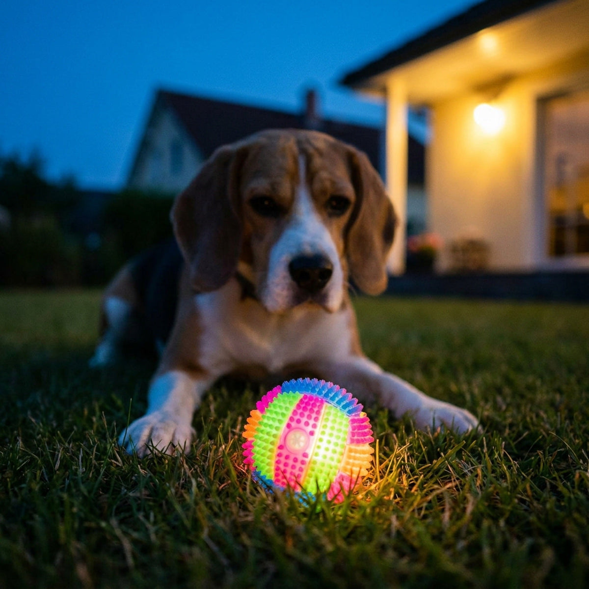 Glow-in-the-Dark Squeaky Dog Ball Toy – Light-Up Playtime for Pets, Easy to Clean!