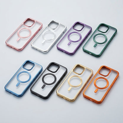 Magnetic Clear iPhone Case – Electroplated Bumper with Raised Camera Rings