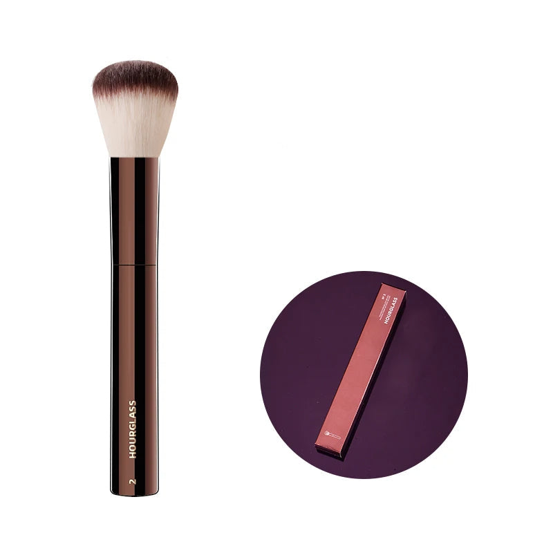 Professional Hourglass Makeup Brush Set – Retractable Eyeshadow, Foundation, Concealer, Powder & Eyeliner Brushes for Beauty Pros