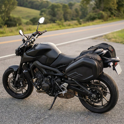 Universal Frameless Motorcycle Saddlebags – Expandable 36–58 L Throw-Over Pair