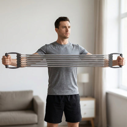 Men’s Spring Chest Expander – Stainless Steel Gym Equipment for Muscle Strength Training, Arm Pulling & Upper Body Workout Power