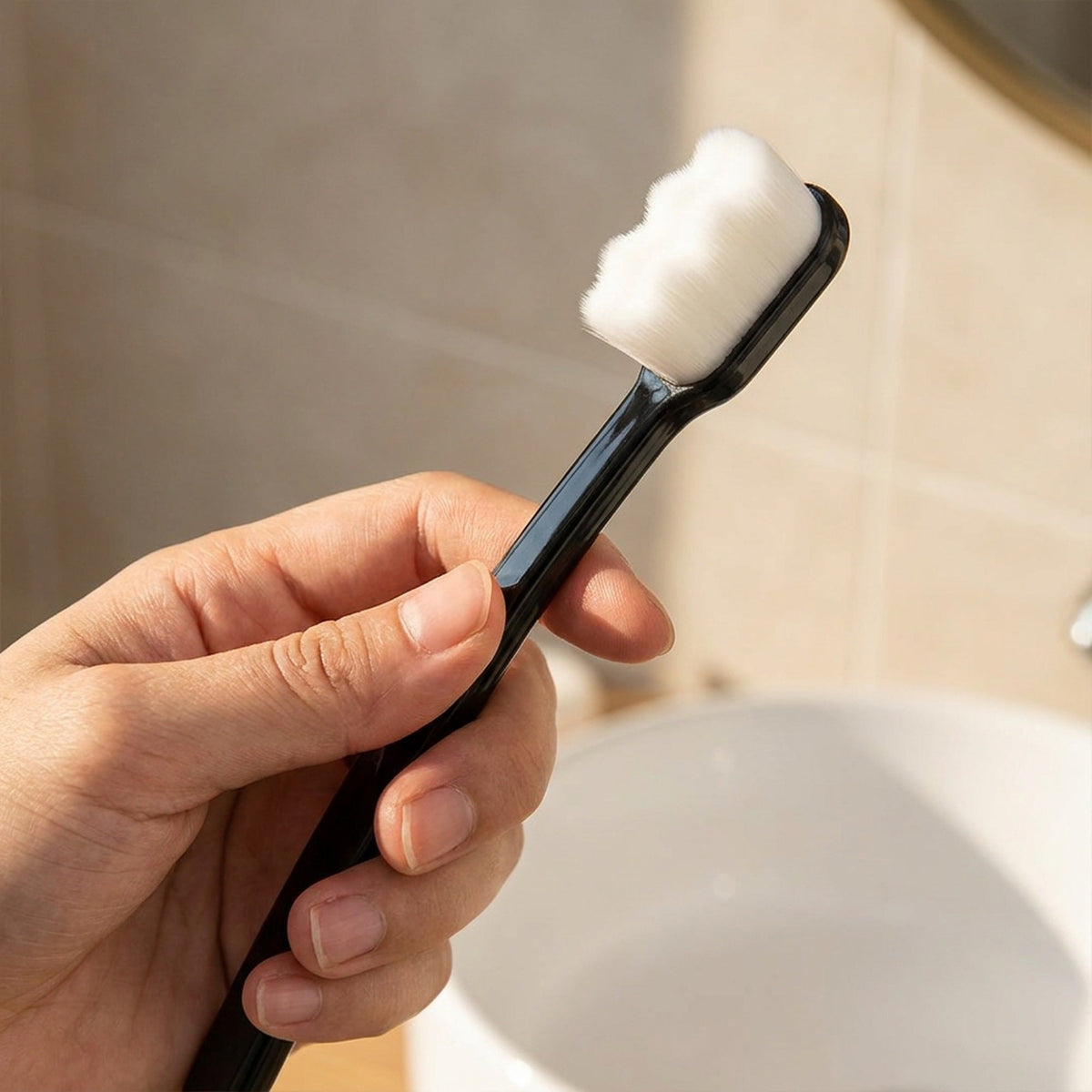Extra-Soft Manual Toothbrush - Dense Ultra-Fine Bristles, Wide Wavy Head