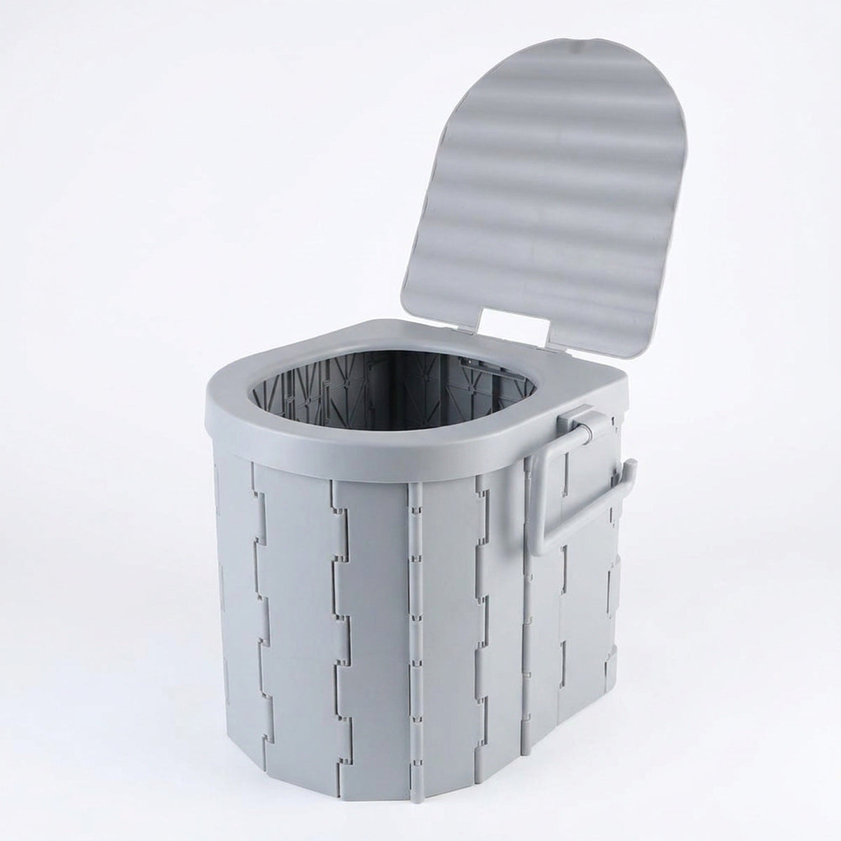 Portable Folding Camping Toilet Seat – Travel Bucket Toilet with Lid for Car Trips, Emergency Outdoor Camping Toilet for Hiking, Fishing and Road Travel