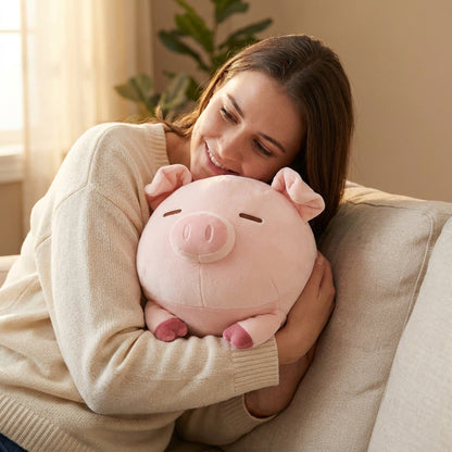 Chubby Pig Plush Pillow — Ultra-Soft Squishy Hug Cushion, 15.7" to 39.4"