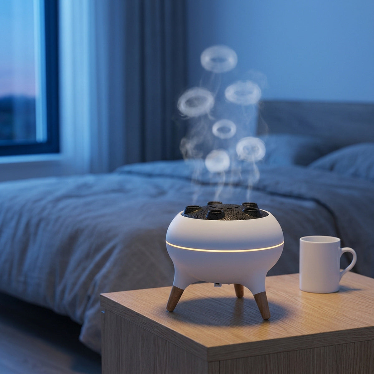 Jellyfish and Flame Model Aromatherapy Humidifier with Night Light – Soothing Atmosphere Lamp for Home & Office Relaxation
